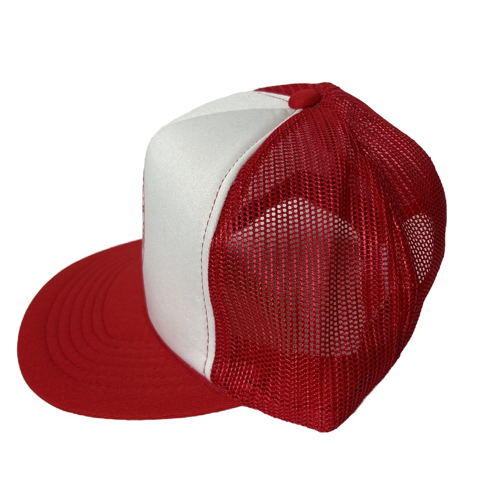 VTG Red & White Latimer County Sportsman Club Trucker Hat Snap Back Headwear Cap - Picture 2 of 6